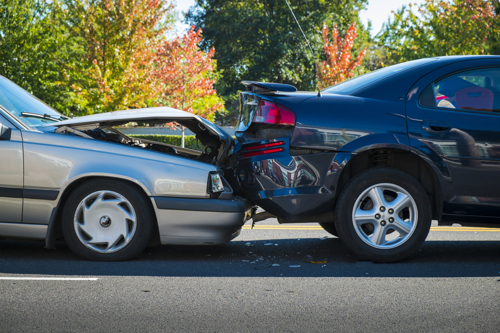 two cars involved in an accident