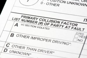 police collision report presented after an accident
